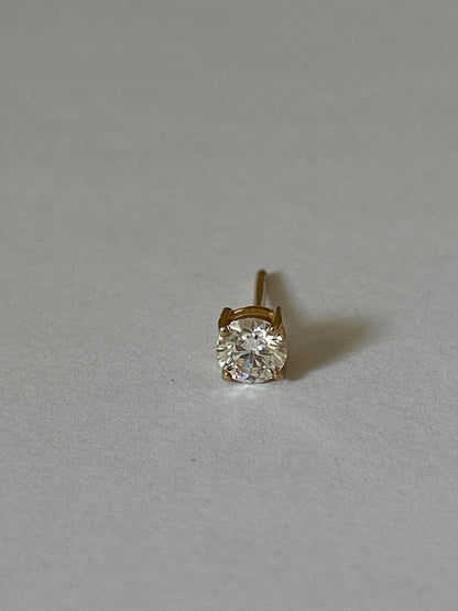 14k Solid Gold CVD Diamond Stud Earring