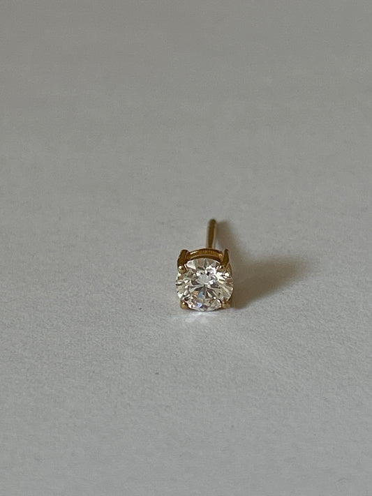 14k Solid Gold CVD Diamond Stud Earring