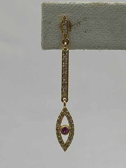 14k Gold Diamond Earring