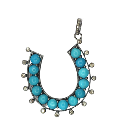 Horse shoe Pave Diamond Pendant