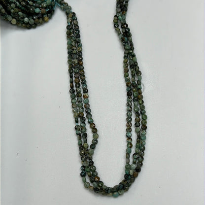 Turquoise Beads Faceted Coin