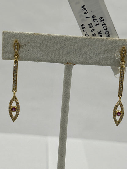 14k Gold Diamond Earring