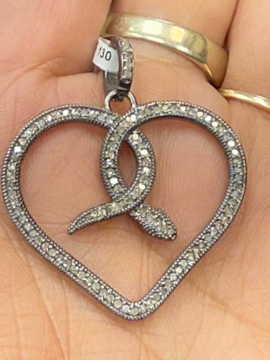Snake Heart Diamond Pendant