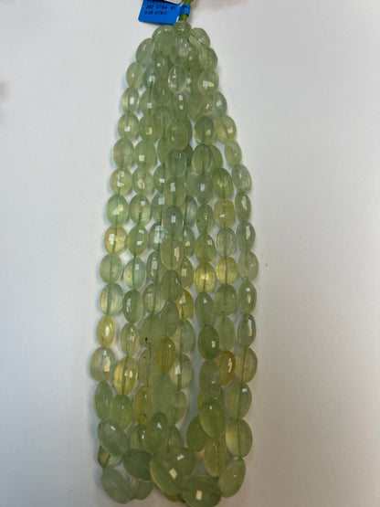 Prehnite Faceted Oval Beads, Faceted Beads
