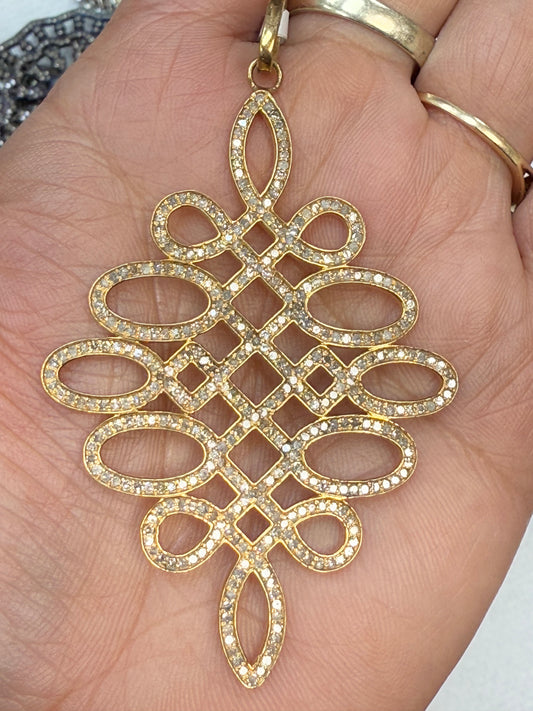 Silver and Diamond Pave  PENDANT & CHARMS