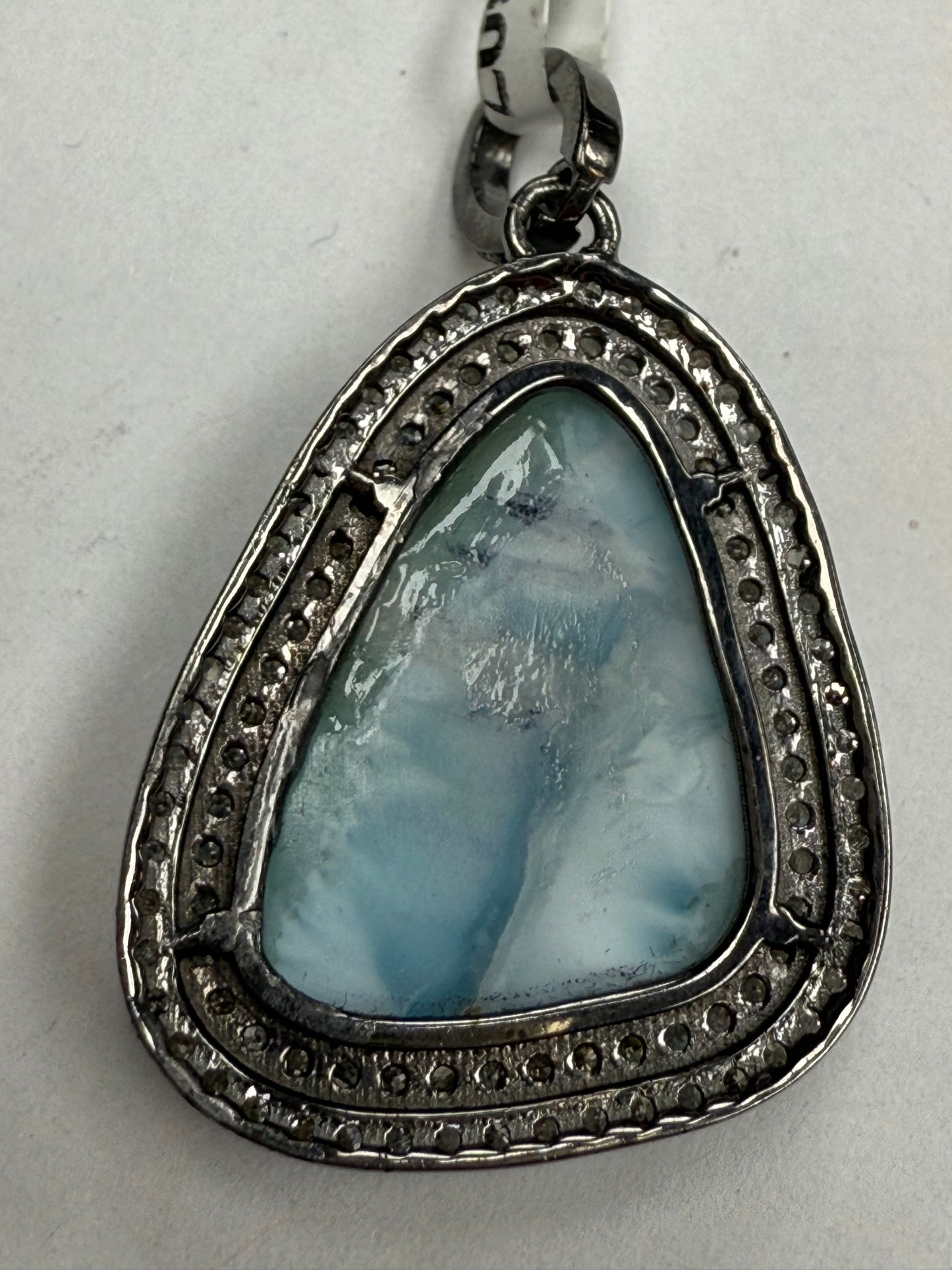 Larimar Diamond Pendant