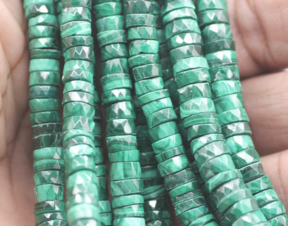 Malachite Faceted Wheel Beads,Faceted Beads