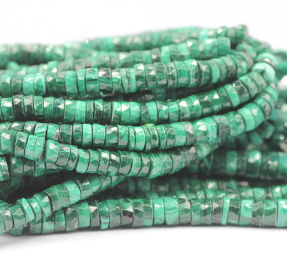 Malachite Faceted Wheel Beads,Faceted Beads