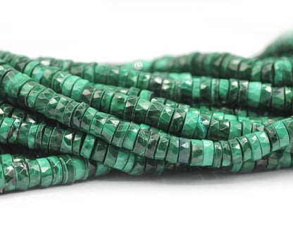 Malachite Faceted Wheel Beads,Faceted Beads