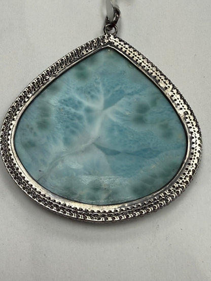 Larimar Diamond Pendant