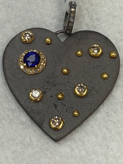 Matte Heart Diamond Pendant