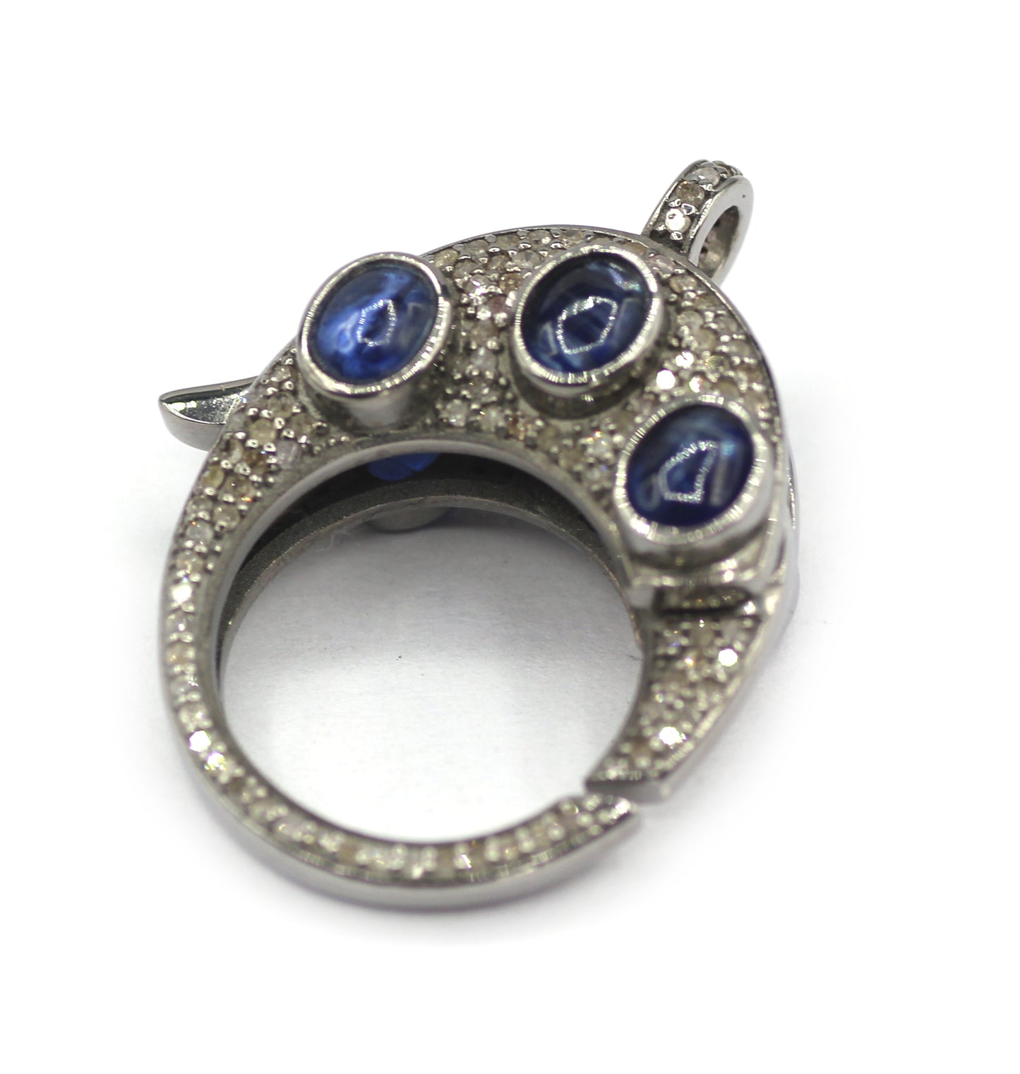 Diamond Clasps .925 Oxidized Sterling Silver Diamond Clasps