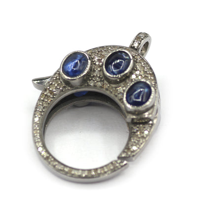 Diamond Clasps .925 Oxidized Sterling Silver Diamond Clasps
