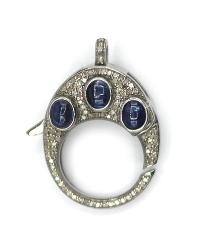 Diamond Clasps .925 Oxidized Sterling Silver Diamond Clasps