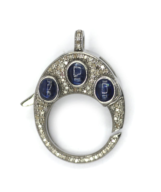 Diamond Clasps .925 Oxidized Sterling Silver Diamond Clasps