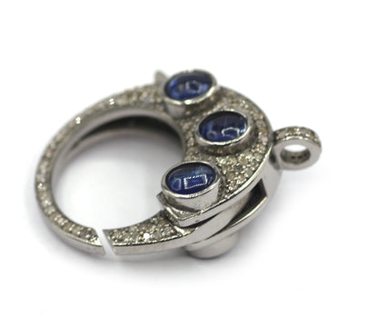 Diamond Clasps .925 Oxidized Sterling Silver Diamond Clasps