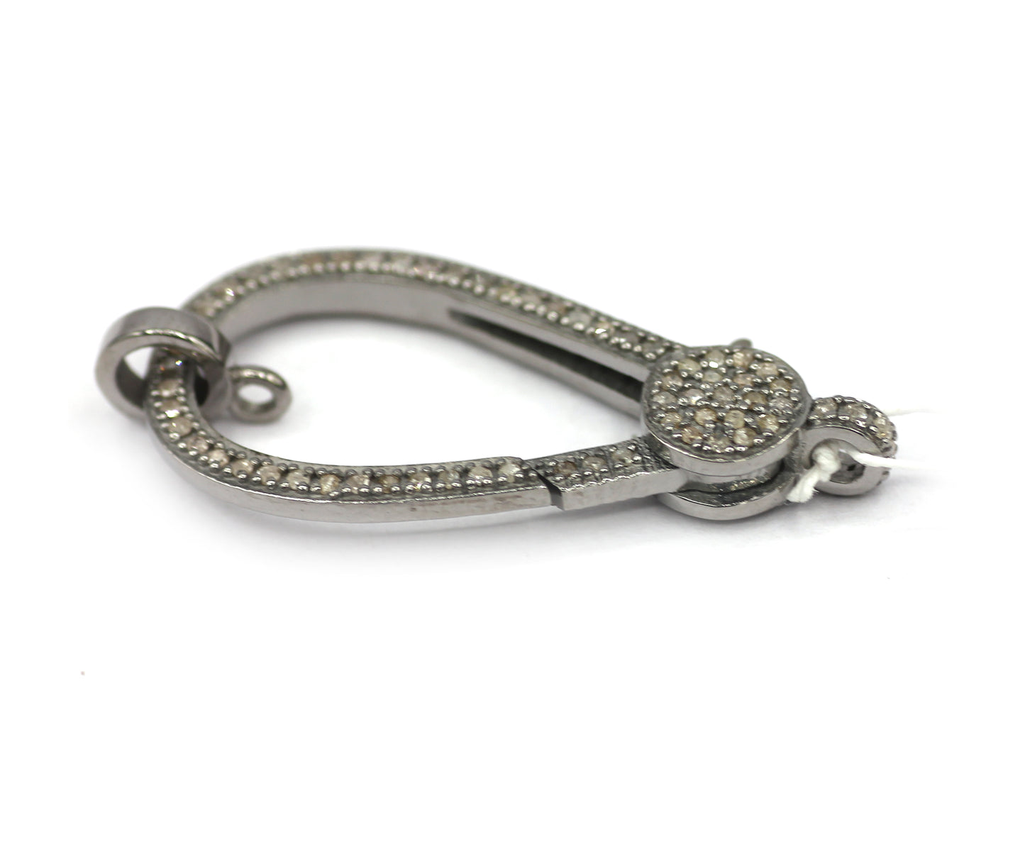 Diamond Clasps .925 Oxidized Sterling Silver Diamond Clasps