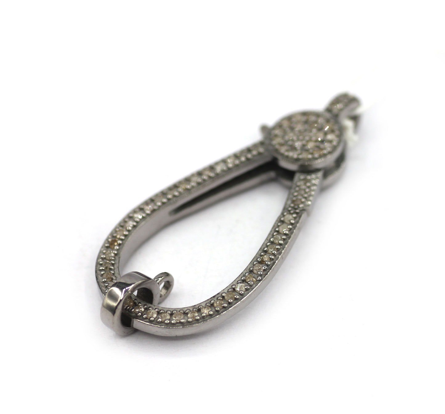 Diamond Clasps .925 Oxidized Sterling Silver Diamond Clasps