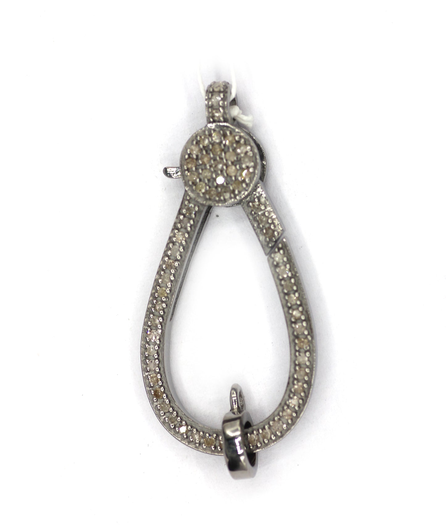Diamond Clasps .925 Oxidized Sterling Silver Diamond Clasps