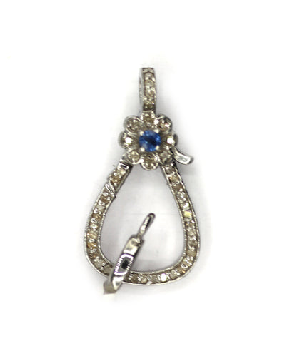 Diamond Clasps .925 Oxidized Sterling Silver Diamond Clasps