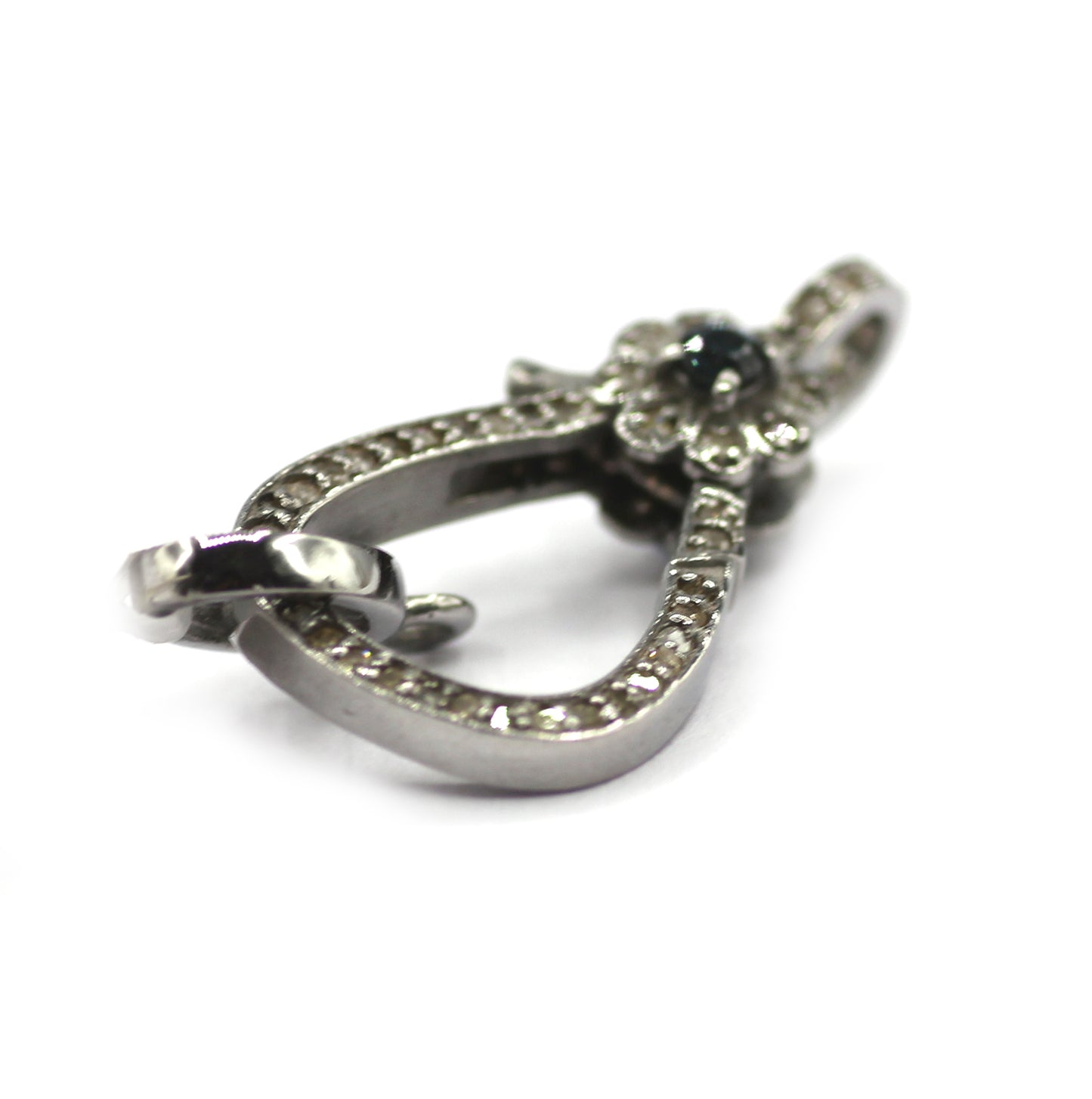 Diamond Clasps .925 Oxidized Sterling Silver Diamond Clasps