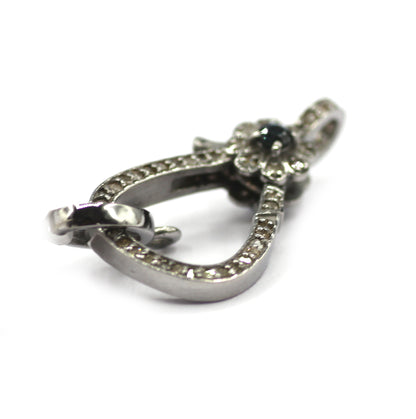 Diamond Clasps .925 Oxidized Sterling Silver Diamond Clasps