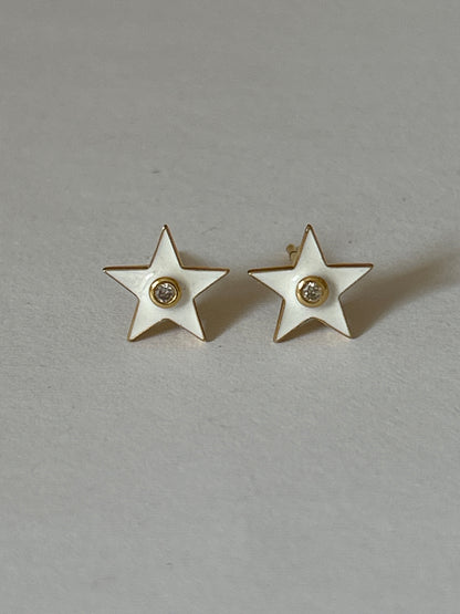 14K Gold and Diamond Earrings