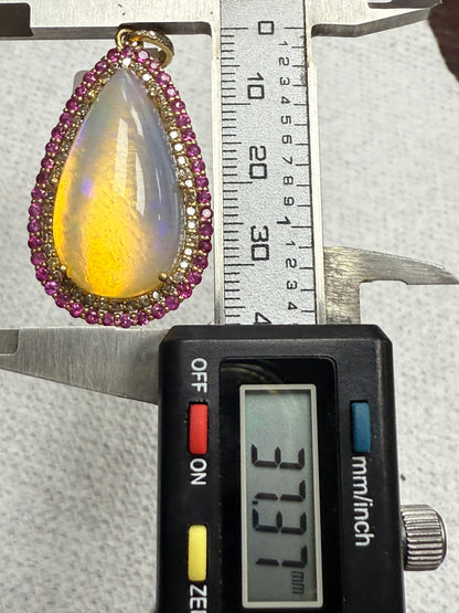 Opal Ruby Diamond Pendant