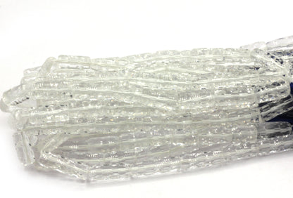 Crystal Quartzs Faceted Tube Beads