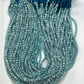 Aquamarine Beads Faceted Coin