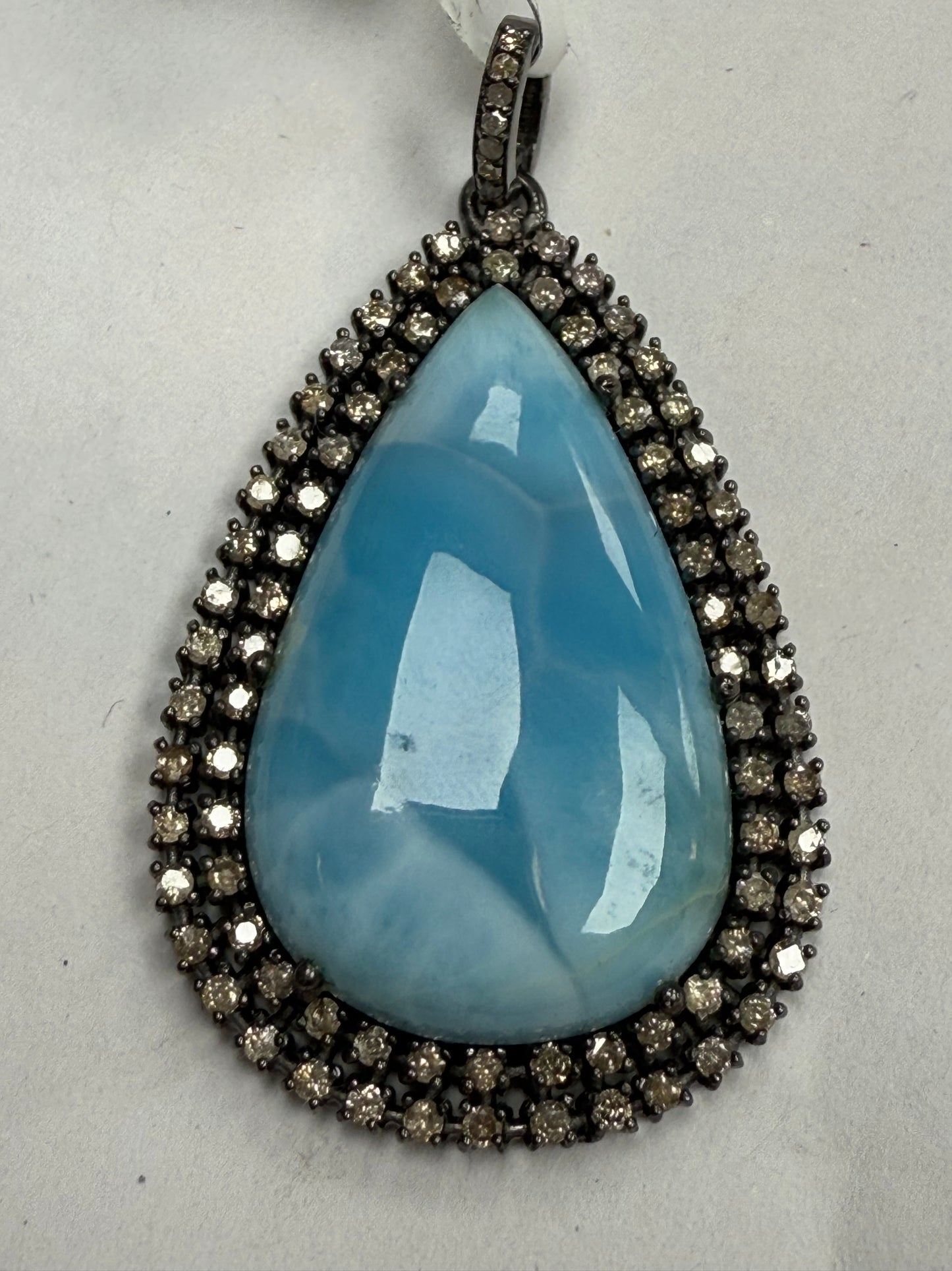 Larimar Diamond Pendant