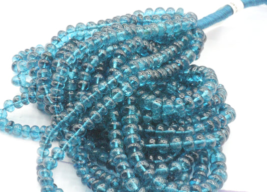 Mystic Blue Topaz Smooth Roundel Beads