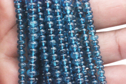 Mystic Blue Topaz Smooth Roundel Beads