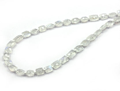 Moonstone, Rainbow Moonstone Faceted Rectangle Beads