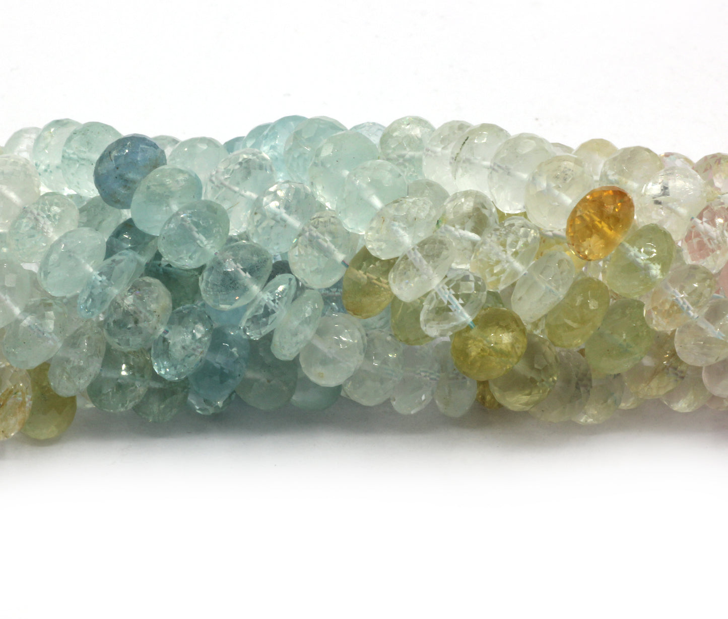 Aquamarine Faceted Roundel Beads