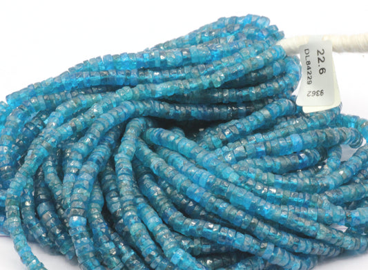 Apatite Beads Faceted Heshi, Faceted Donut, Faceted Tyre