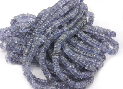 Iolite Beads Faceted Heshi, Faceted Donut, Faceted Tyre
