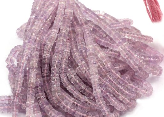 Pink Amethyst Beads Faceted Heshi, Faceted Donut, Faceted Tyre