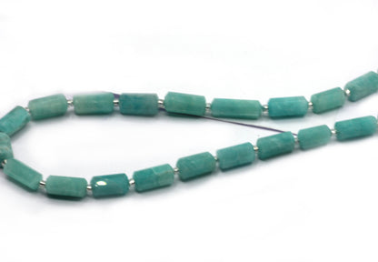 Amazonite Faceted Tube Beads