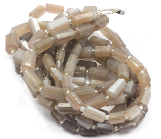 Chocolate Moonstone Faceted Tube Beads