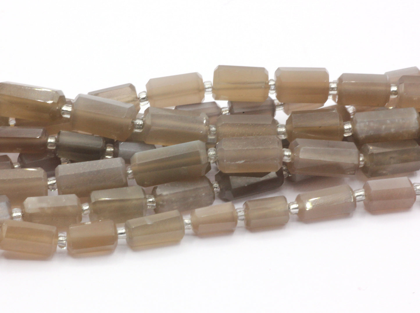 Chocolate Moonstone Faceted Tube Beads