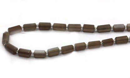 Chocolate Moonstone Faceted Tube Beads