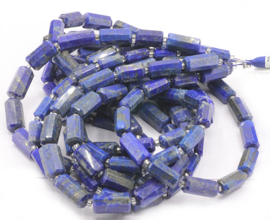 Lapis lazuli Faceted Tube Beads