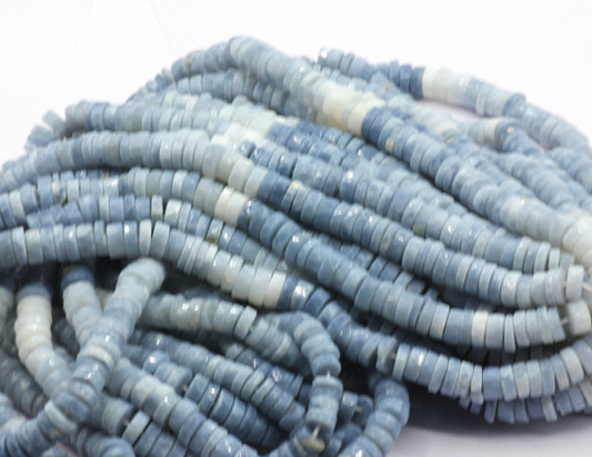 Blue Opal Beads Faceted Heshi, Faceted Donut, Faceted Tyre