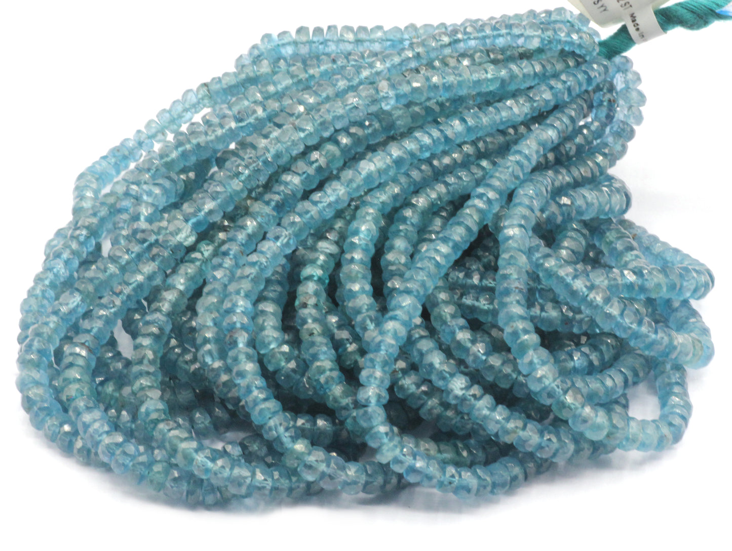 Kyanite, Neon Kyanite Faceted Roundel Beads