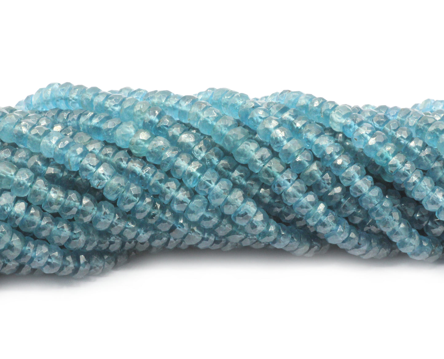 Kyanite, Neon Kyanite Faceted Roundel Beads