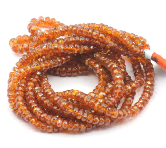 Orange Kyanite Faceted Roundel Beads