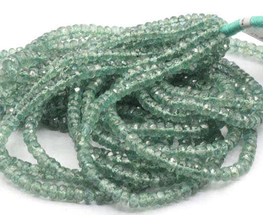 Green Kyanite Faceted Roundel Beads
