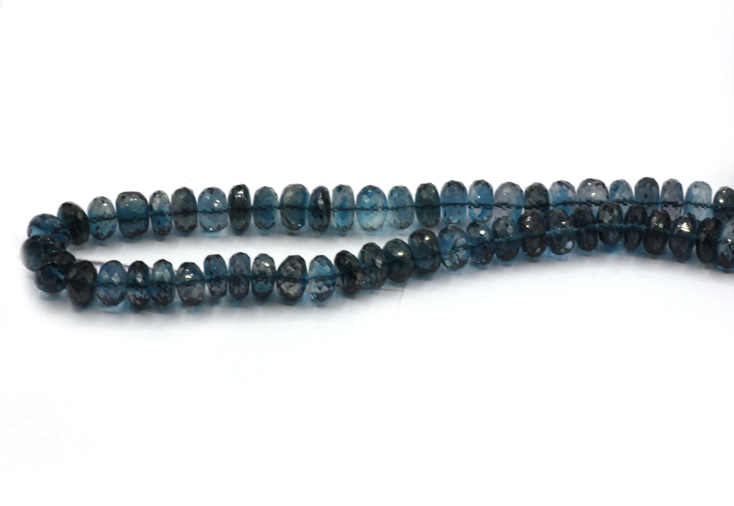 Topaz, London Blue Topaz Faceted Roundel Beads