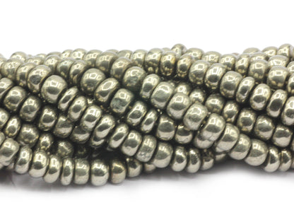 Golden Pyrite Smooth Roundel Beads
